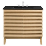 Render Oak/Black 36" Bathroom Vanity - Ornate Home