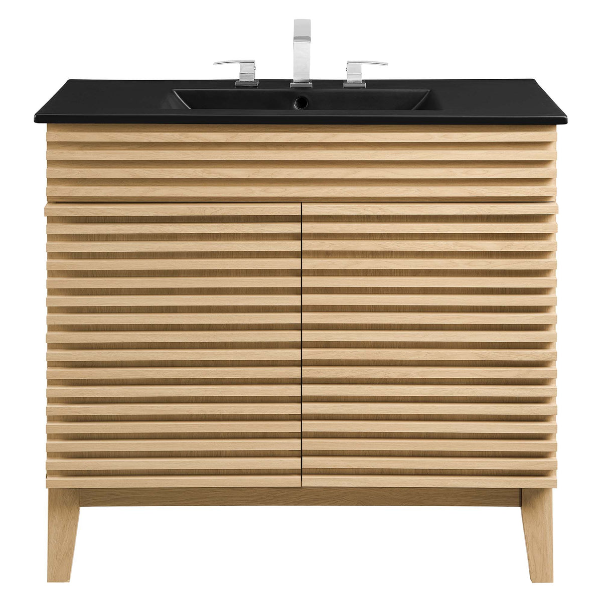 Render Oak/Black 36" Bathroom Vanity - Ornate Home
