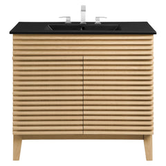 Render Oak/Black 36" Bathroom Vanity - Ornate Home