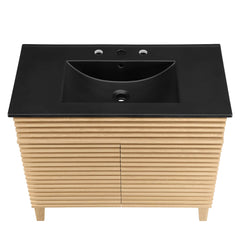Render Oak/Black 36" Bathroom Vanity - Ornate Home