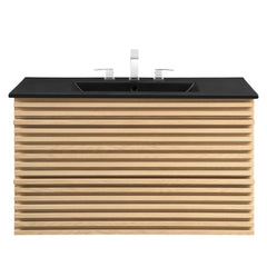 Render Oak/Black 36" Wall-Mount Bathroom Vanity - Ornate Home