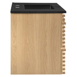 Render Oak/Black 36" Wall-Mount Bathroom Vanity - Ornate Home