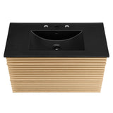 Render Oak/Black 36" Wall-Mount Bathroom Vanity - Ornate Home