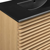Render Oak/Black 36" Wall-Mount Bathroom Vanity - Ornate Home