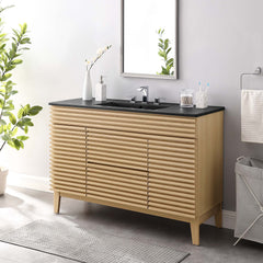Render Oak/Black 48" Single Sink Bathroom Vanity - Ornate Home