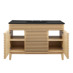 Render Oak/Black 48" Single Sink Bathroom Vanity - Ornate Home