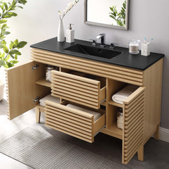 Render Oak/Black 48" Single Sink Bathroom Vanity - Ornate Home