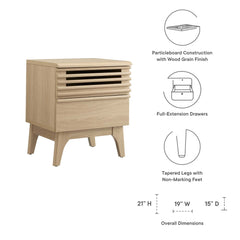 Render Oak Nightstand - 15x19" - Ornate Home