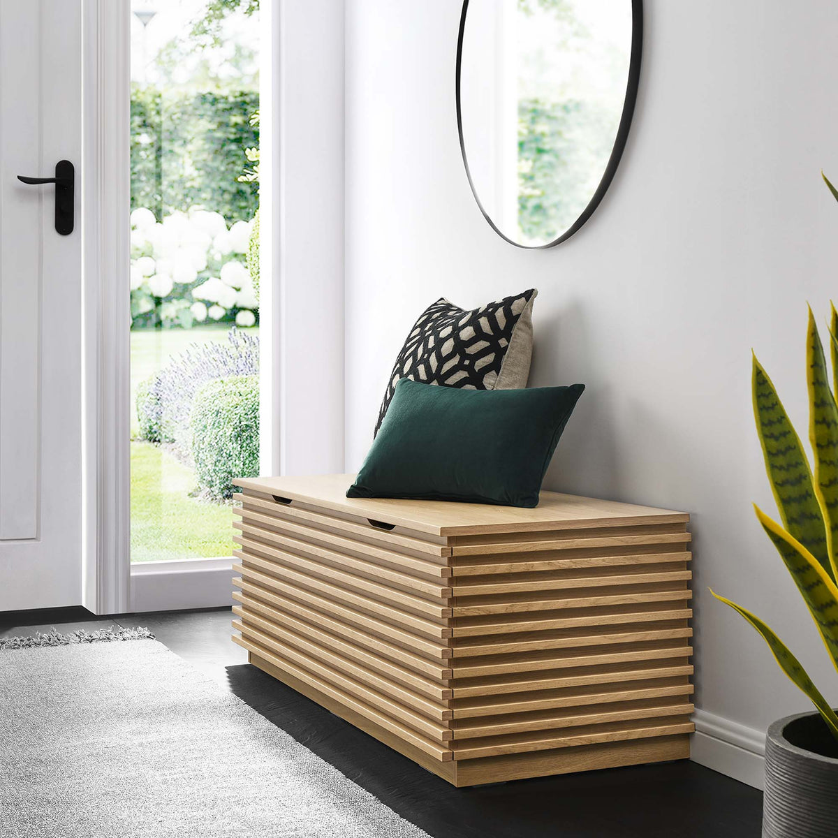 Render Oak Storage Bench - Ornate Home