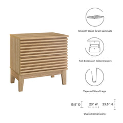 Render Oak Two-Drawer Nightstand - Ornate Home