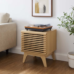 Render Oak Vinyl Record Display Stand - 17.5x18.5" - Ornate Home