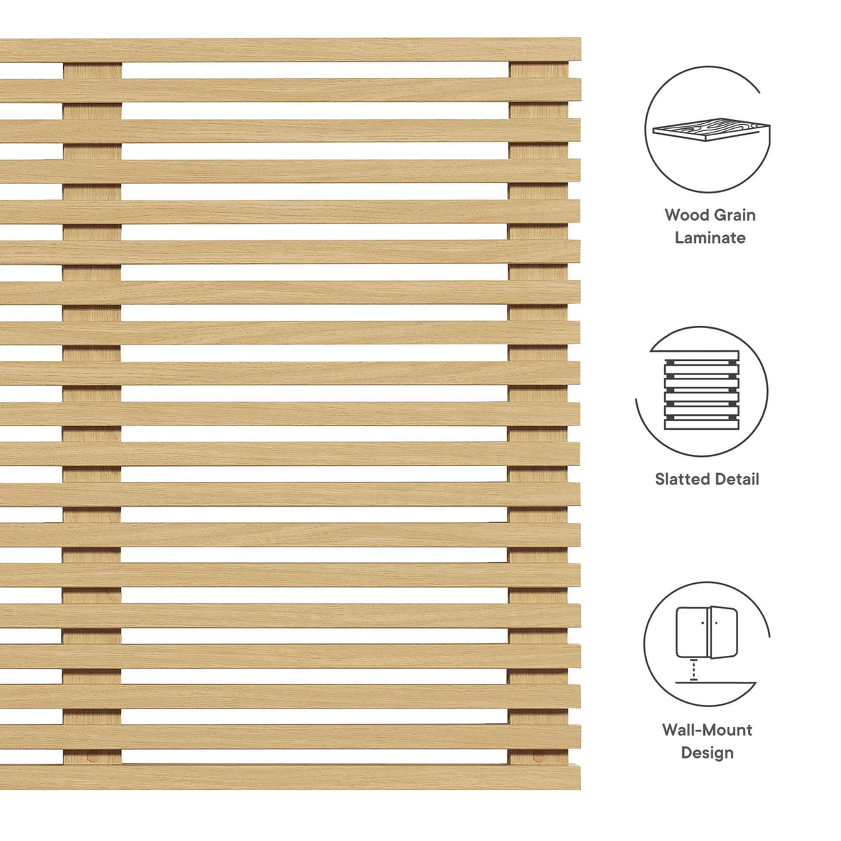 Render Oak Wall Mount King Headboard - Ornate Home