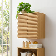 Render Oak Wall Mounted Bathroom Cabinet - Ornate Home