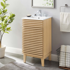 Render Oak/White 18" Bathroom Vanity Cabinet - Ornate Home