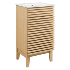 Render Oak/White 18" Bathroom Vanity Cabinet - Ornate Home