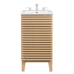 Render Oak/White 18" Bathroom Vanity Cabinet - Ornate Home