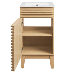 Render Oak/White 18" Bathroom Vanity Cabinet - Ornate Home