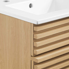 Render Oak/White 18" Bathroom Vanity Cabinet - Ornate Home