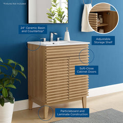 Render Oak/White 24" Bathroom Vanity - Ornate Home