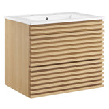 Render Oak/White 24" Wall-Mount Bathroom Vanity - Ornate Home