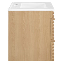 Render Oak/White 24" Wall-Mount Bathroom Vanity - Ornate Home