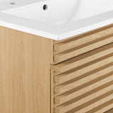 Render Oak/White 24" Wall-Mount Bathroom Vanity - Ornate Home