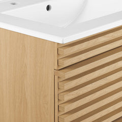 Render Oak/White 24" Wall-Mount Bathroom Vanity - Ornate Home