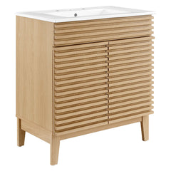 Render Oak/White 30" Bathroom Vanity Cabinet - Ornate Home