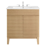 Render Oak/White 30" Bathroom Vanity Cabinet - Ornate Home