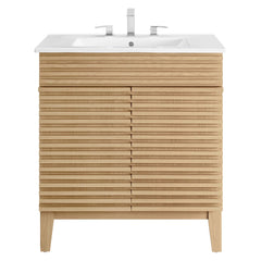 Render Oak/White 30" Bathroom Vanity Cabinet - Ornate Home