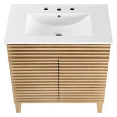 Render Oak/White 30" Bathroom Vanity Cabinet - Ornate Home