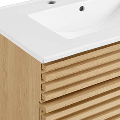 Render Oak/White 30" Bathroom Vanity Cabinet - Ornate Home