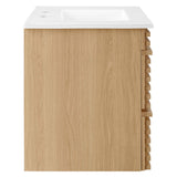 Render Oak/White 30" Wall-Mount Bathroom Vanity - Ornate Home