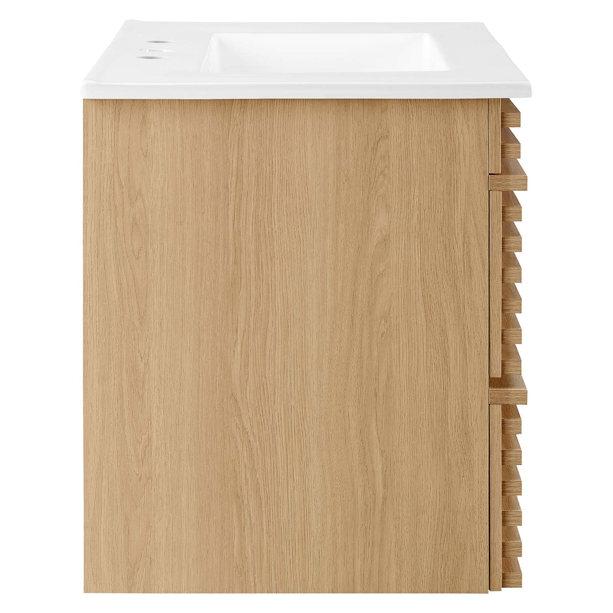 Render Oak/White 30" Wall-Mount Bathroom Vanity - Ornate Home
