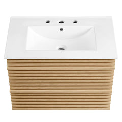 Render Oak/White 30" Wall-Mount Bathroom Vanity - Ornate Home