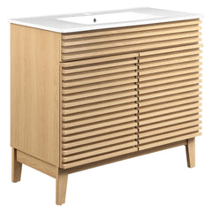 Render Oak/White 36" Bathroom Vanity - Ornate Home
