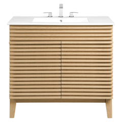 Render Oak/White 36" Bathroom Vanity - Ornate Home