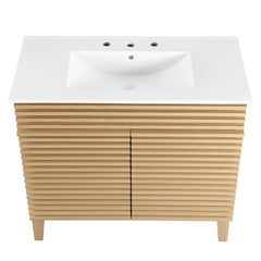 Render Oak/White 36" Bathroom Vanity - Ornate Home
