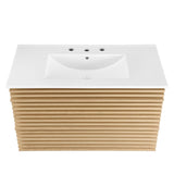 Render Oak/White 36" Wall-Mount Bathroom Vanity - Ornate Home
