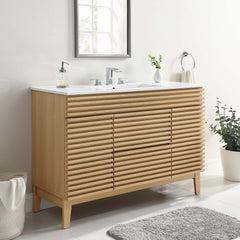 Render Oak/White 48" Single Sink Bathroom Vanity - Ornate Home