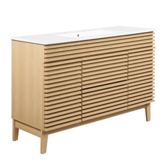 Render Oak/White 48" Single Sink Bathroom Vanity - Ornate Home