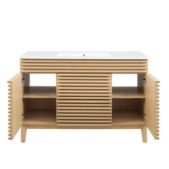 Render Oak/White 48" Single Sink Bathroom Vanity - Ornate Home