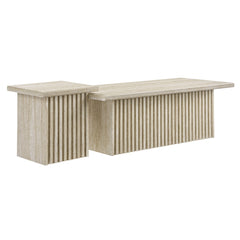 Render Travertine Nesting Coffee Tables (Set of 2) - Ornate Home