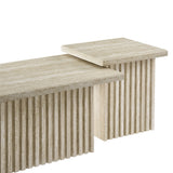 Render Travertine Nesting Coffee Tables (Set of 2) - Ornate Home