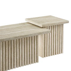 Render Travertine Nesting Coffee Tables (Set of 2) - Ornate Home