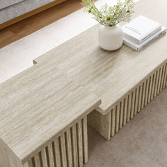 Render Travertine Nesting Coffee Tables (Set of 2) - Ornate Home