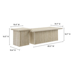 Render Travertine Nesting Coffee Tables (Set of 2) - Ornate Home