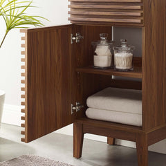 Render Walnut 18" Bathroom Vanity Cabinet (Sink Basin Not Included) - Ornate Home