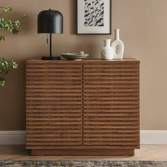 Render Walnut 2-Door Fluted Accent Cabinet - Ornate Home