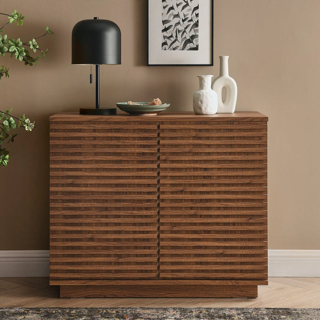 Render Walnut 2-Door Fluted Accent Cabinet - Ornate Home